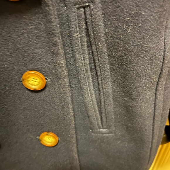 Michael Kors Double Breasted Wool Blend Navy Peacoat Sz M - Picture 2 of 13